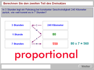 Aufgabenbild Therapiemodul Rechnen 03: Dreisatz proportional